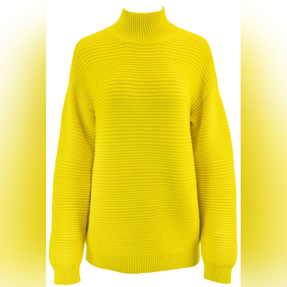 Nwt $1495 Brandon Maxwell Carter Yellow Ribbed Women's Sweater